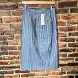 NWT Oscar De La Renta Vintage 90's Wool Blend Midi Skirt Women's Size 13